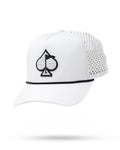 Pins and Aces Perforated Rope Hat - White — main product shot