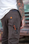 Off The Grid Surplus Trailblazer Taper Fit Pants - DK BRN — detail close-up