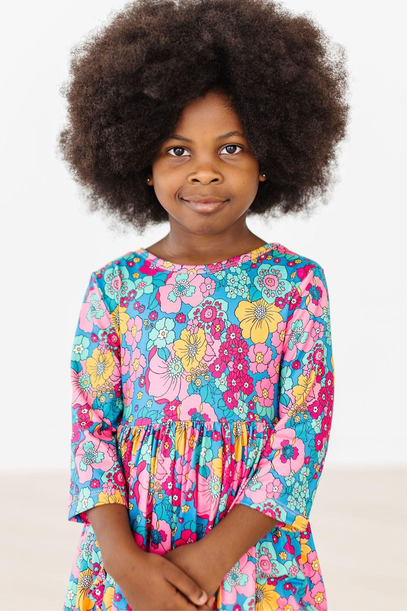 Mila & Rose ® SALE Feeling Floral 3/4 Sleeve Pocket Twirl Dress — main product shot