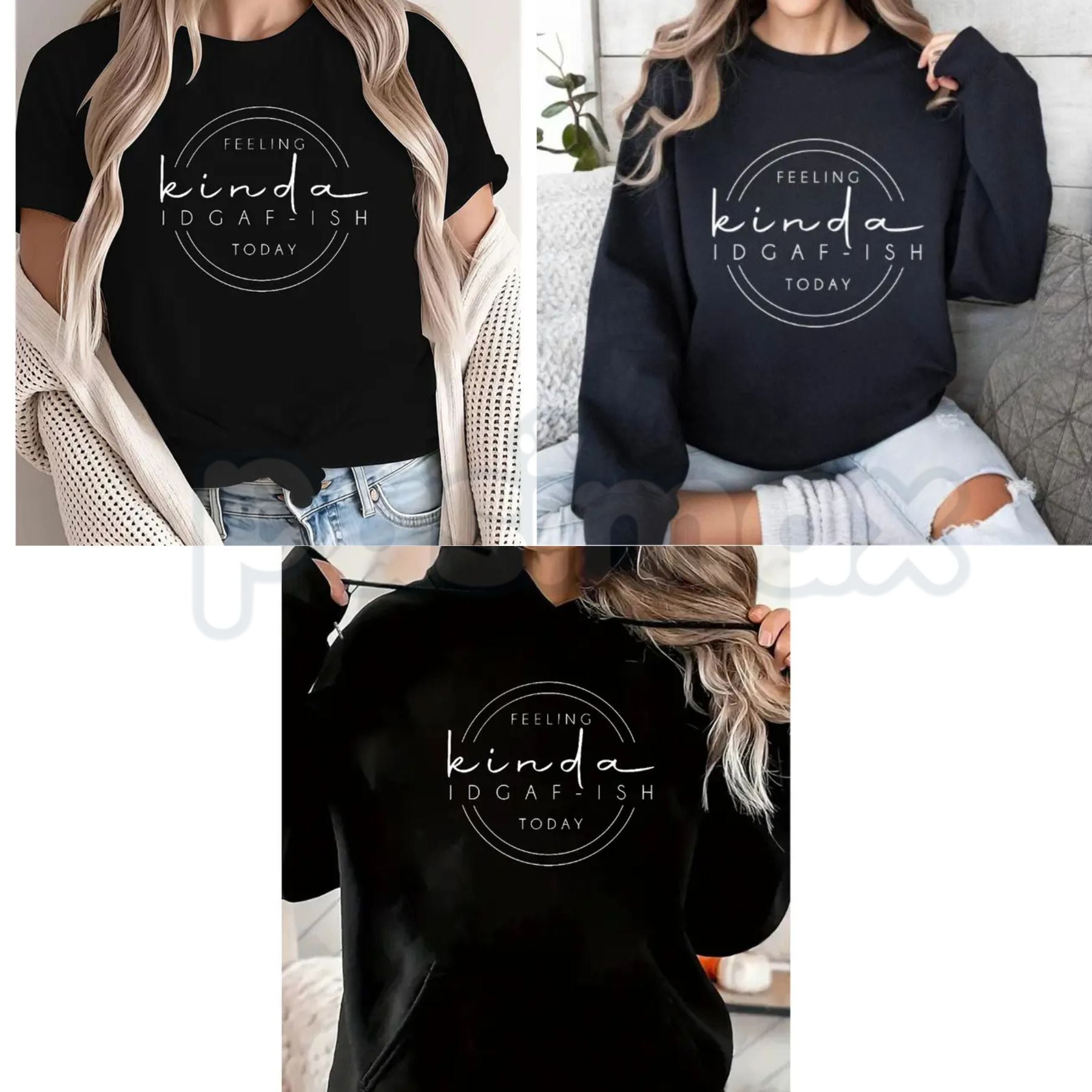 Pasimax Feeling Kinda IDGAF-ish Today Sweatshirt – Funny Sarcastic Hoodie & Mood Graphic T-Shirt — main product shot