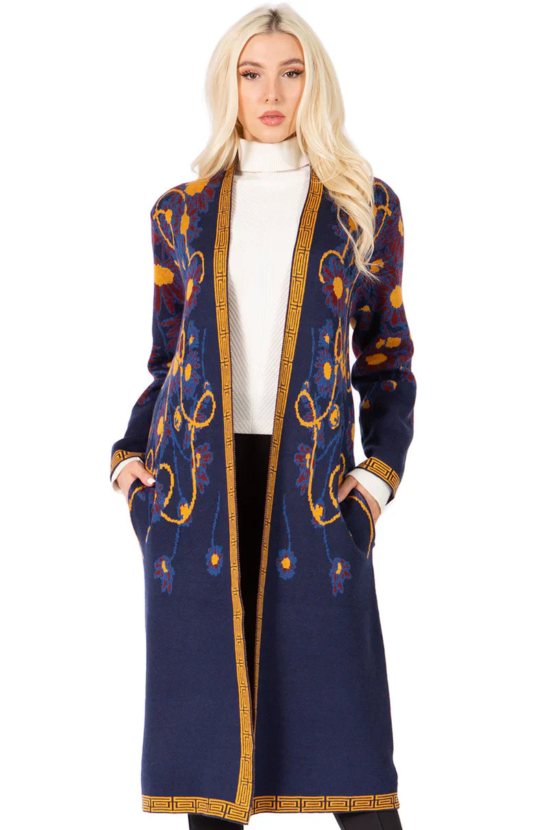KADOU BOUTIQUE Multi Color Long Cardigan — main product shot