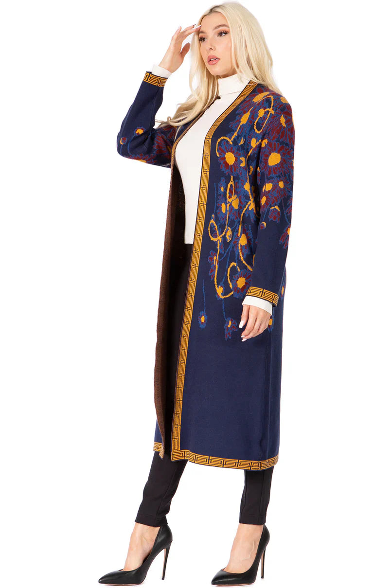 KADOU BOUTIQUE Multi Color Long Cardigan — color detail