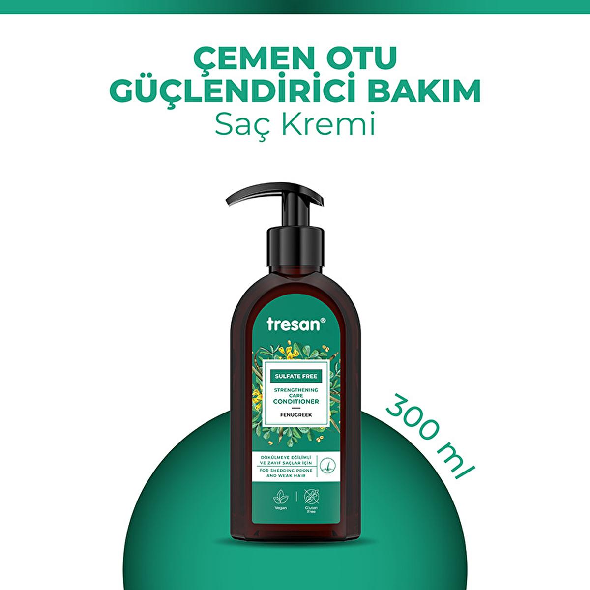 Tresan Fenugreek Hair Strengthening Conditioner: Sulfate-Free, Anti-Hair Loss, Natural Hair Growth & Thickening - 300ml