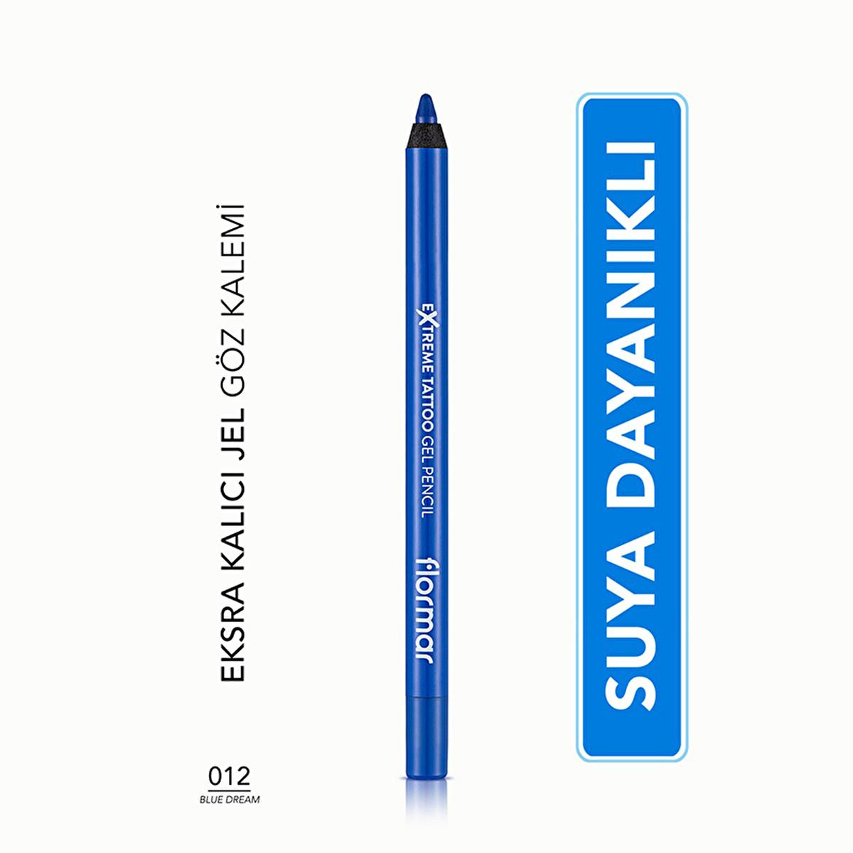 Flormar Extreme Tattoo Gel Eyeliner - 012 Blue Dream for Makeup Enthusiasts