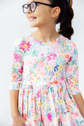 Mila & Rose ® Field of Flowers 3/4 Sleeve Pocket Twirl Dress — main product shot
