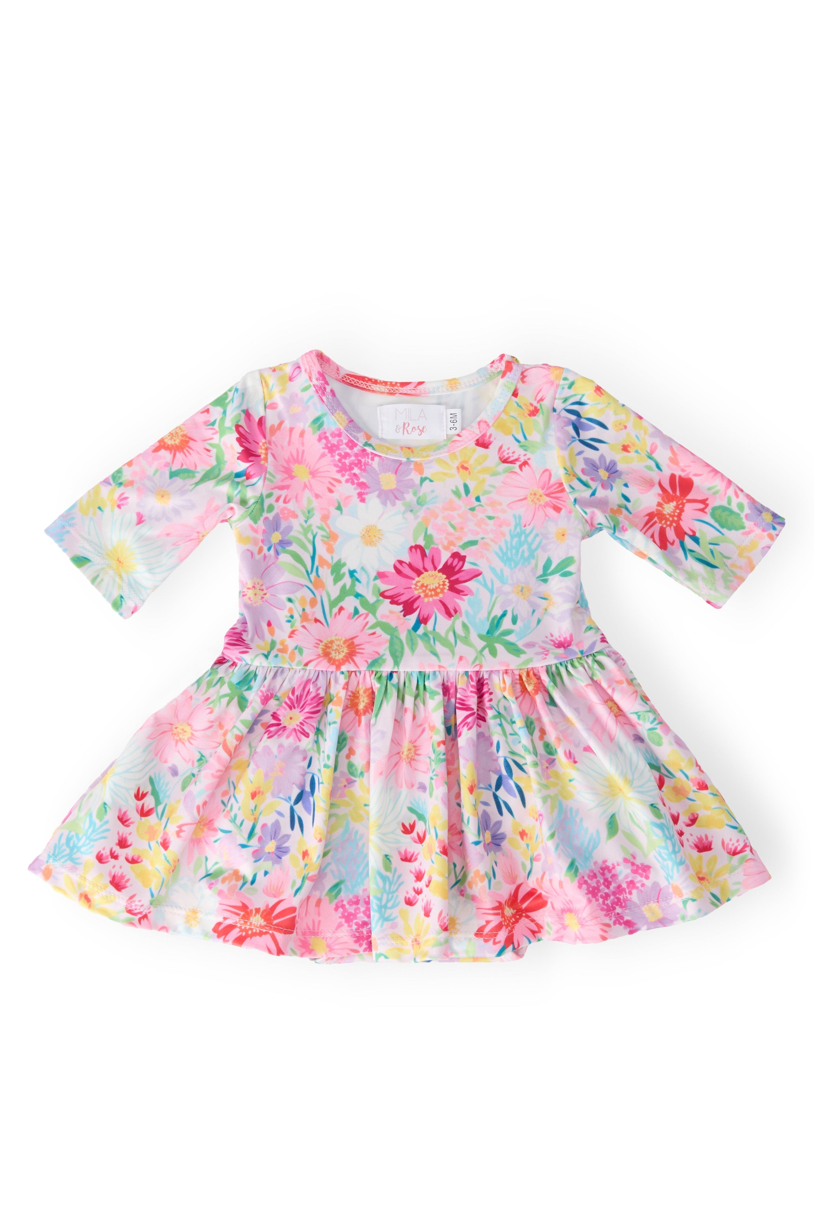 Mila & Rose ® Field of Flowers 3/4 Twirl Bodysuit — main product shot