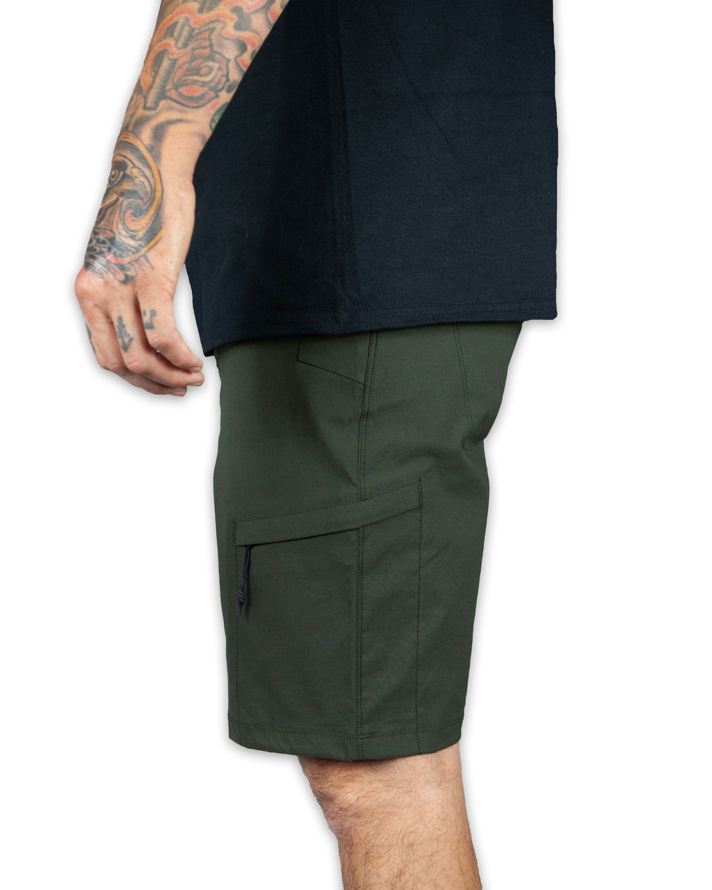 Off The Grid Surplus Field Short - Dk Army — back view