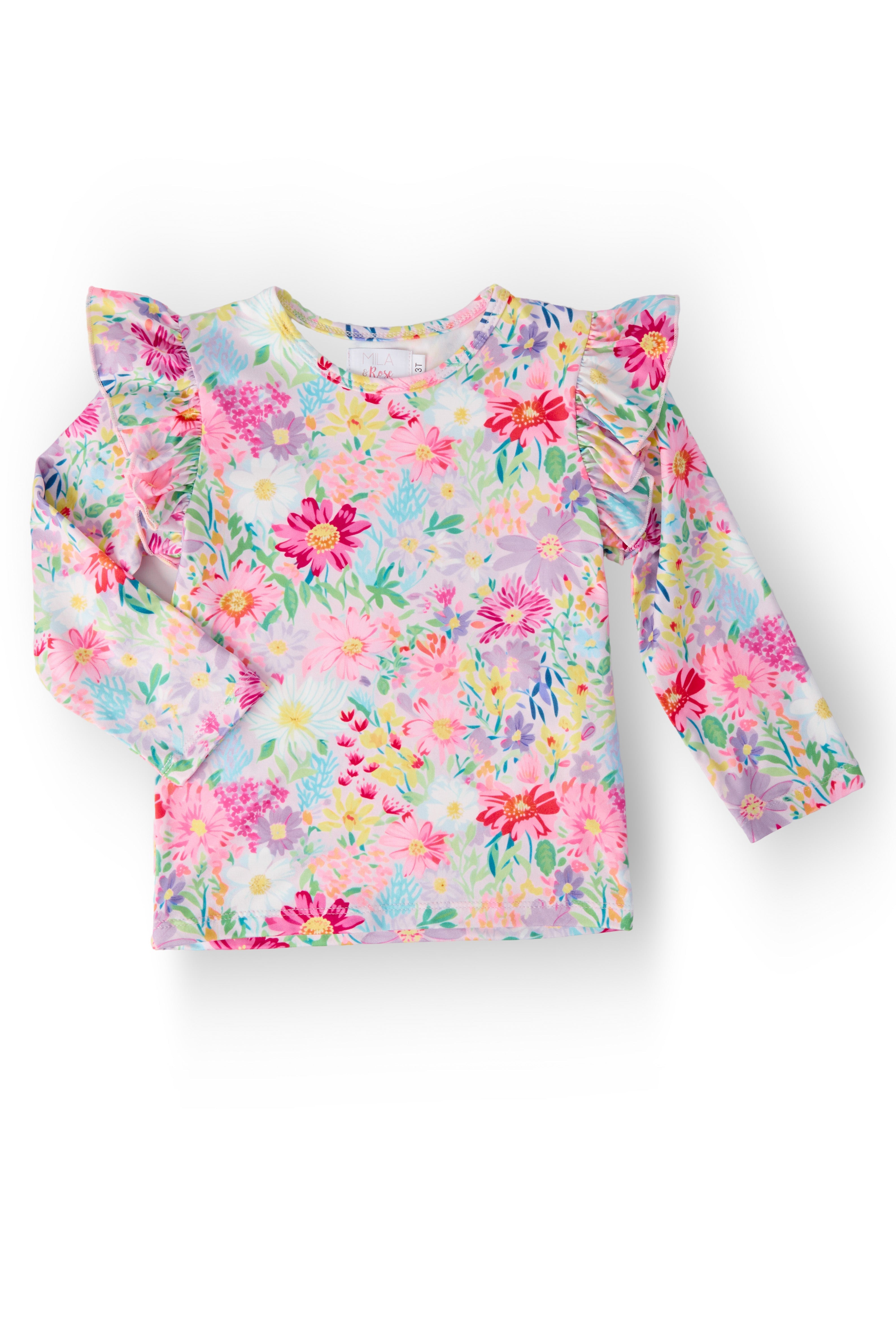 Mila & Rose ® Field of Flowers L/S Ruffle Tee — main product shot