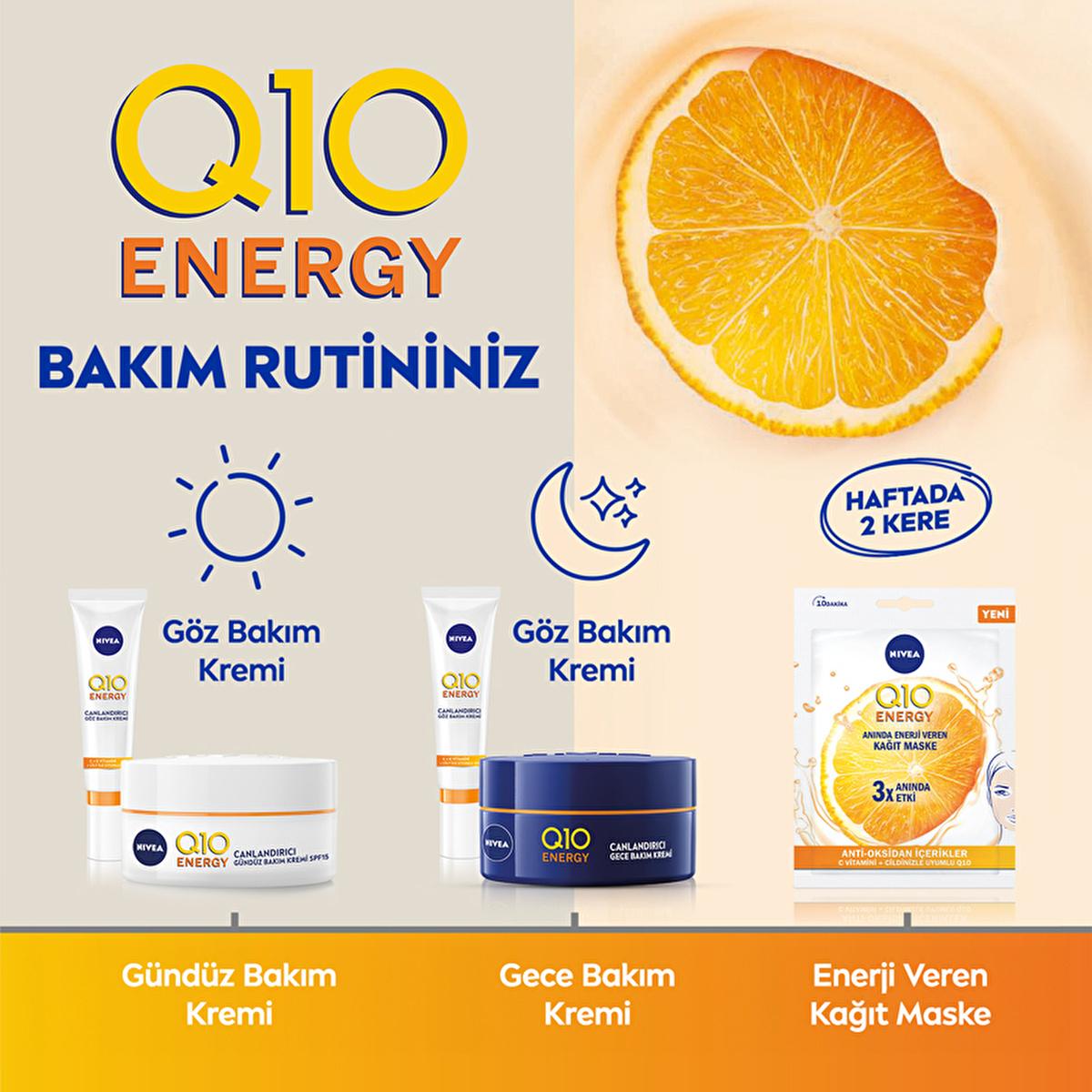 Nivea Q10 Energy Night Cream with Vitamin C - Anti-Aging, Moisturizing Night Care for All Skin Types