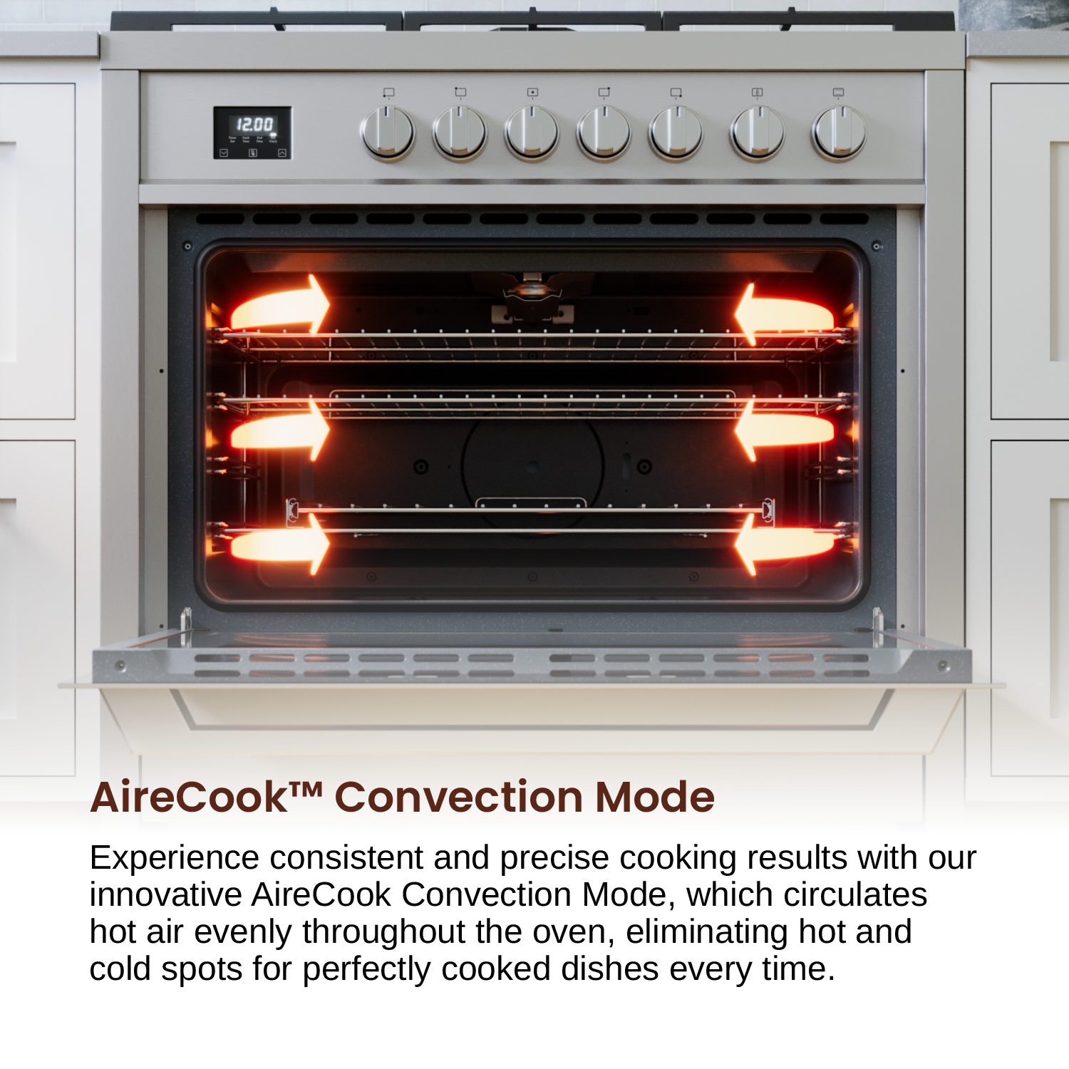 Rangaire 36" Gas Range Convection Oven Freestanding Stainless Steel RRG361TS – Rangaire Appliances, view 8