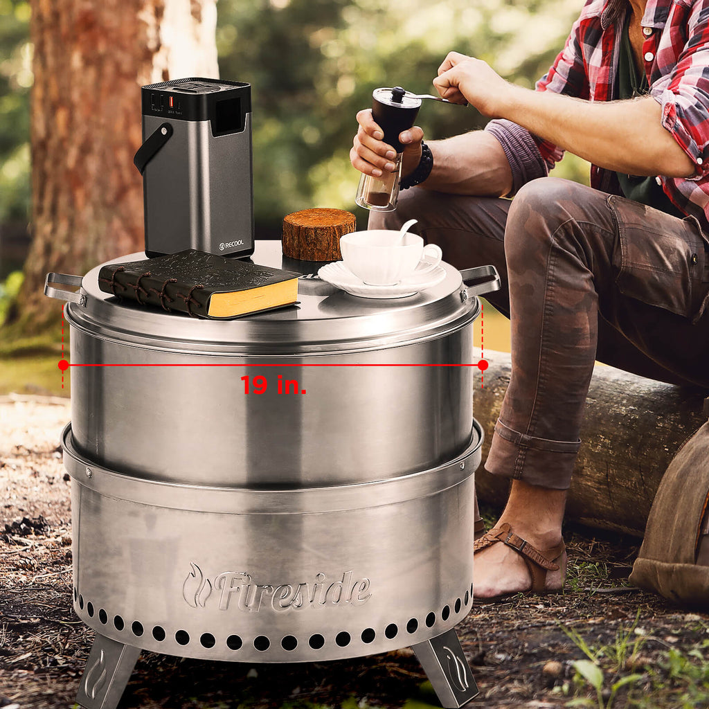 Fireside Pluto R19 Stainless Steel Fire Pit Lid – TURBRO, view 2