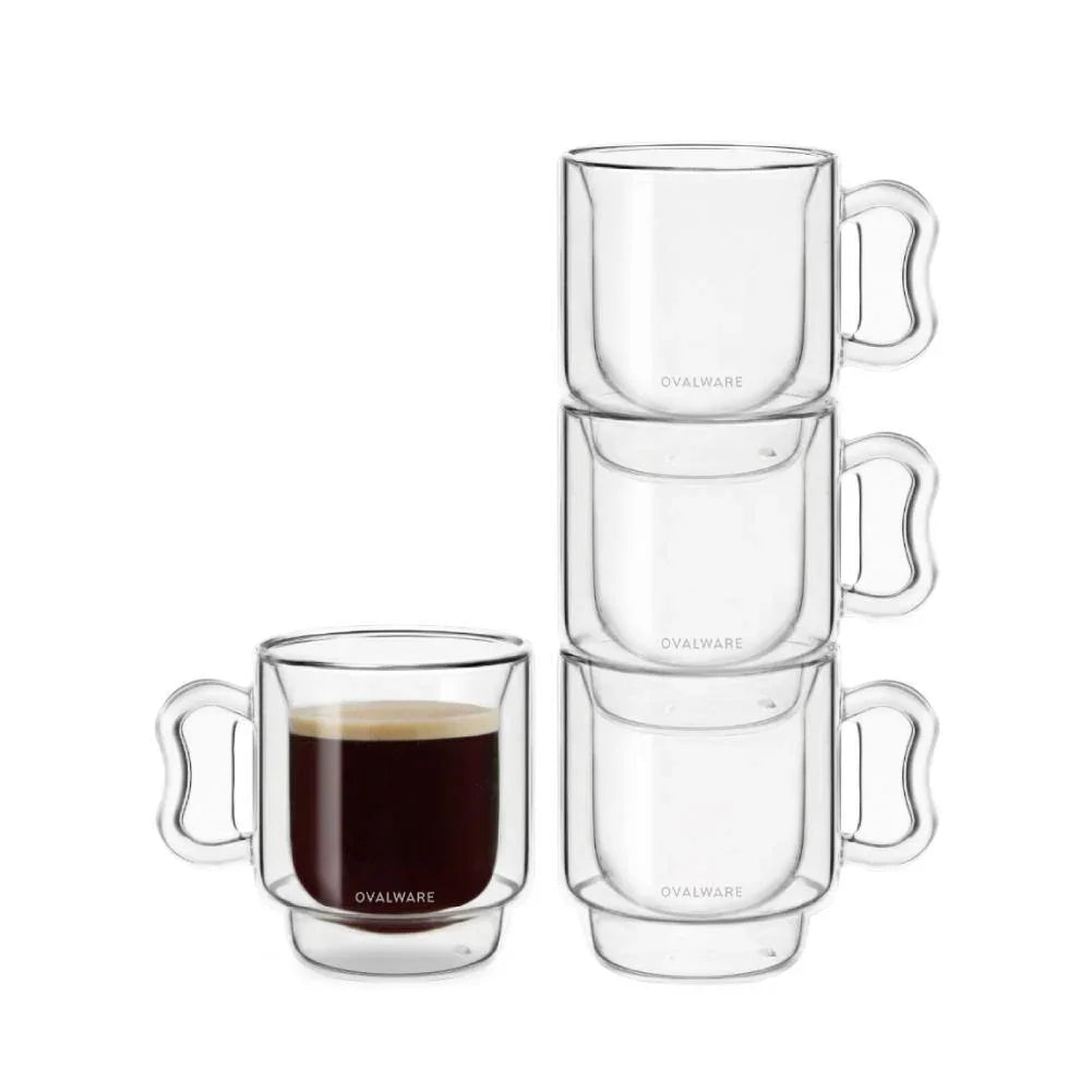 Double Wall Espresso Cups - 120ml/4oz – Ovalware, view 2