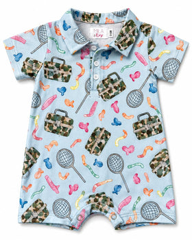 Fishing Snacks Polo Shorty One-Piece