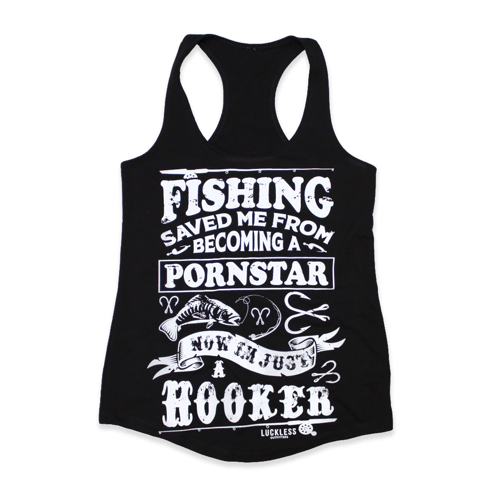 Luckless Outfitters Fishing Saved Me Tank Top — main product shot