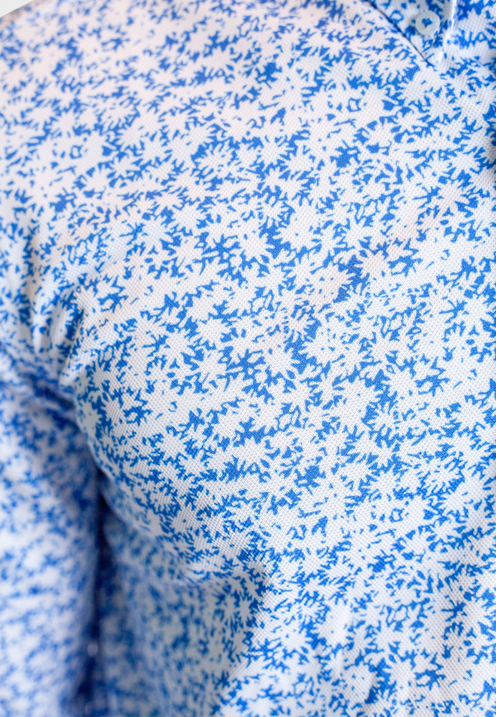 Buki Five-O Floral Short Sleeve Tech Shirt — detail close-up