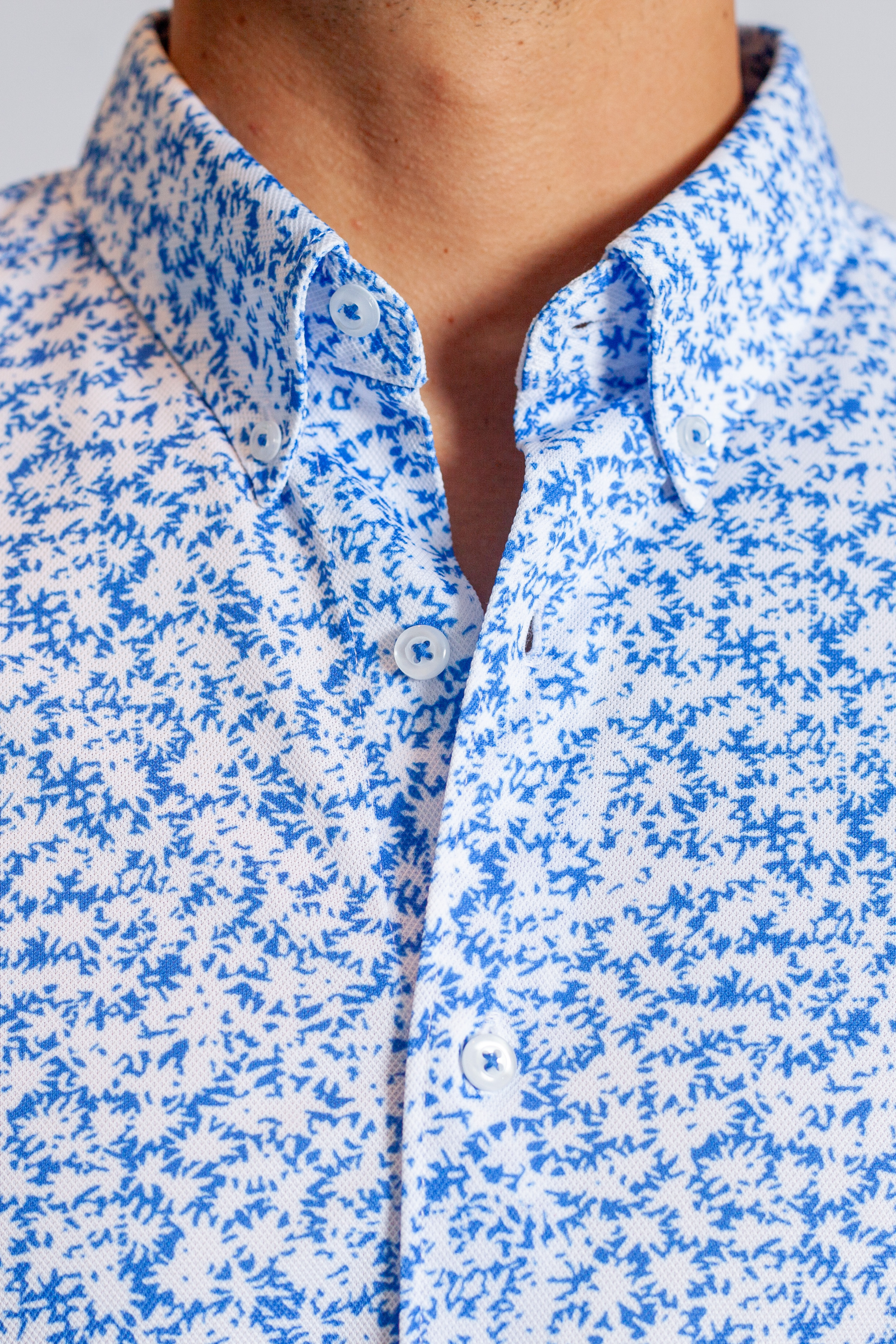 Buki Five-O Floral Long Sleeve Tech Shirt — detail close-up