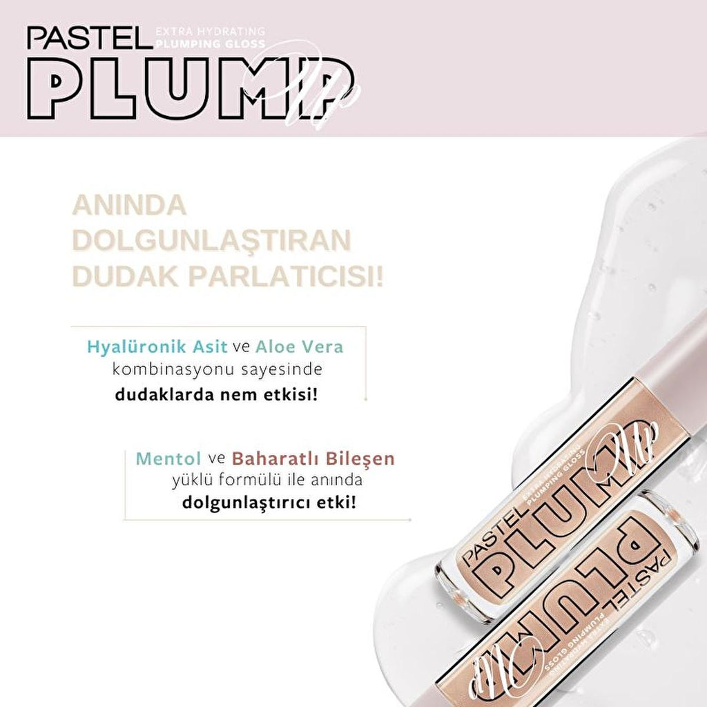 Pastel Profashion Plump Up Extra Hydrating Plumping Gloss 201 - Cruelty-Free Vegan Lip Gloss for Fuller Lips