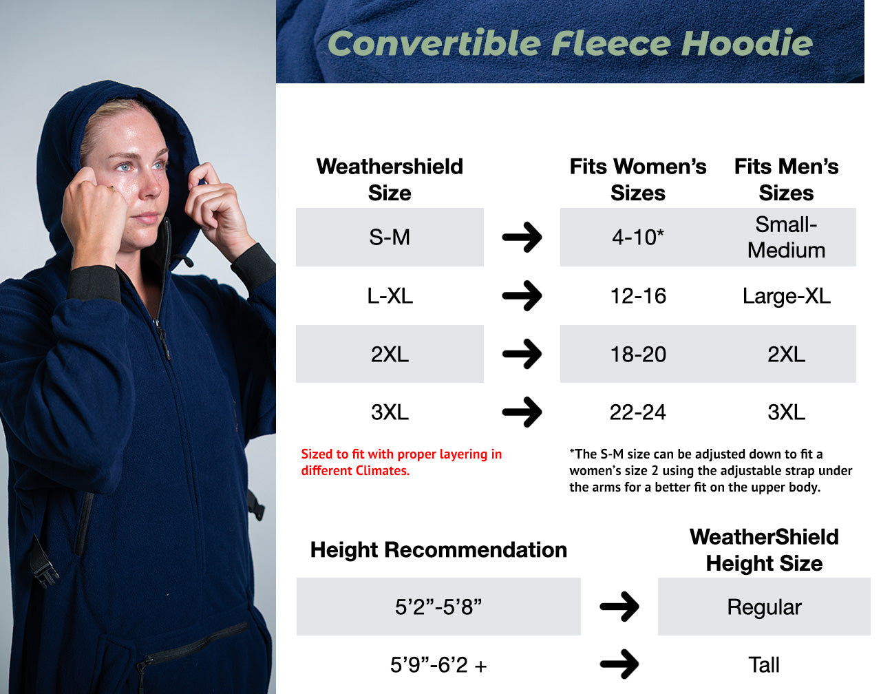 IWOM Convertible Fleece Hoodie – IWOM Outerwear, view 10
