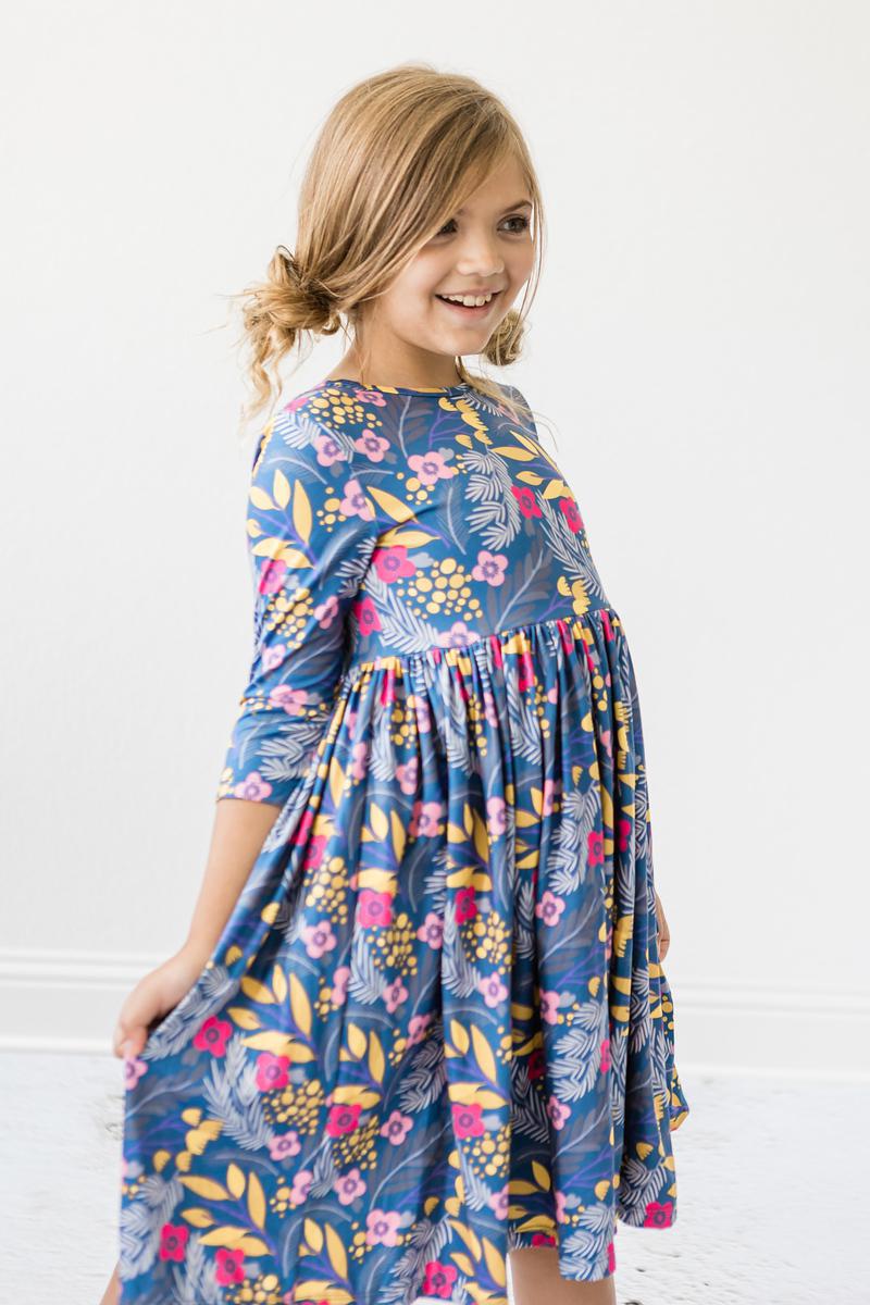 Mila & Rose ® Flora 3/4 Sleeve Pocket Twirl Dress — alternative angle