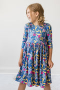 Mila & Rose ® Flora 3/4 Sleeve Pocket Twirl Dress — main product shot
