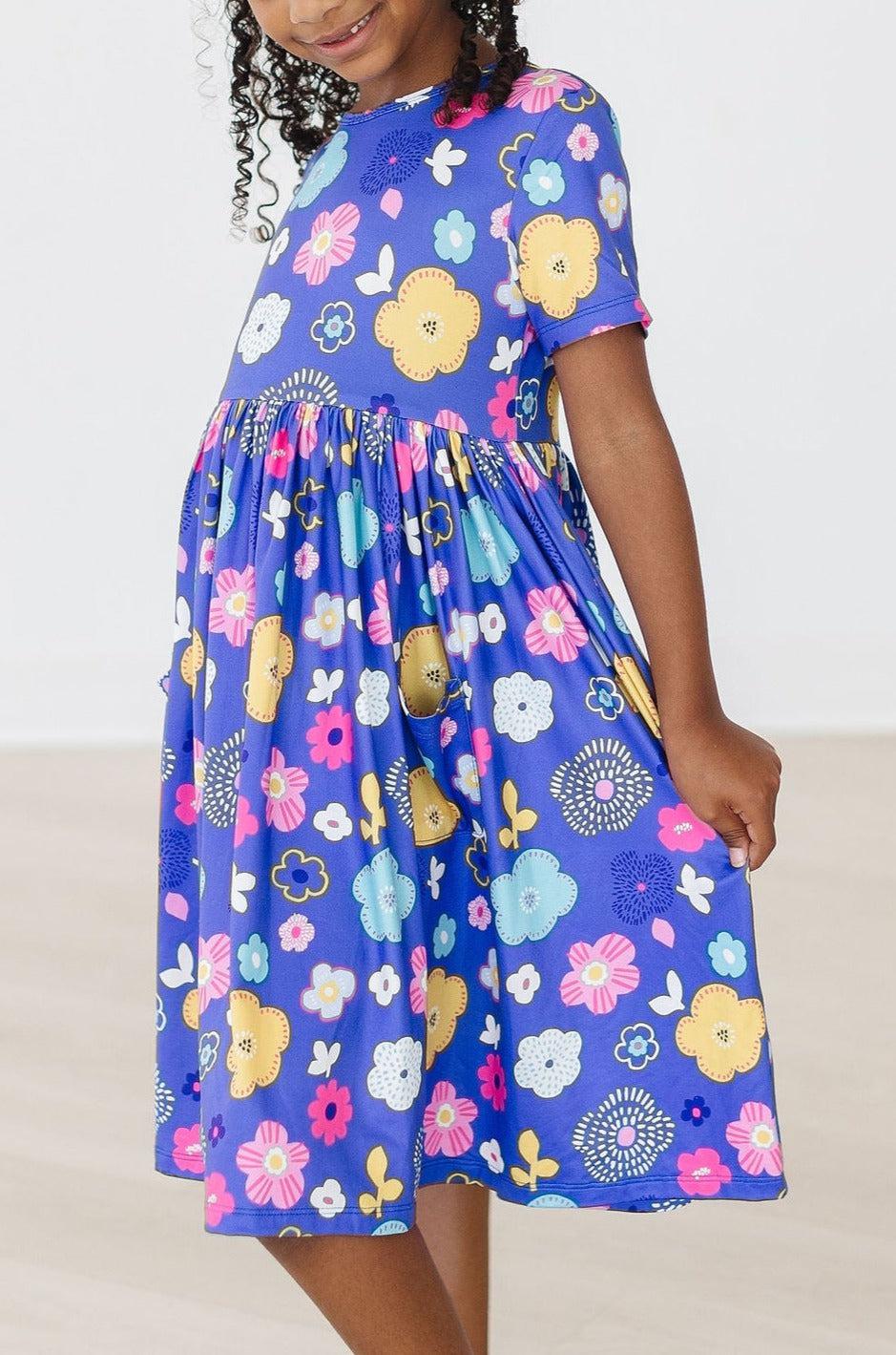 Mila & Rose ® Floral Frenzy S/S Pocket Twirl Dress — side view