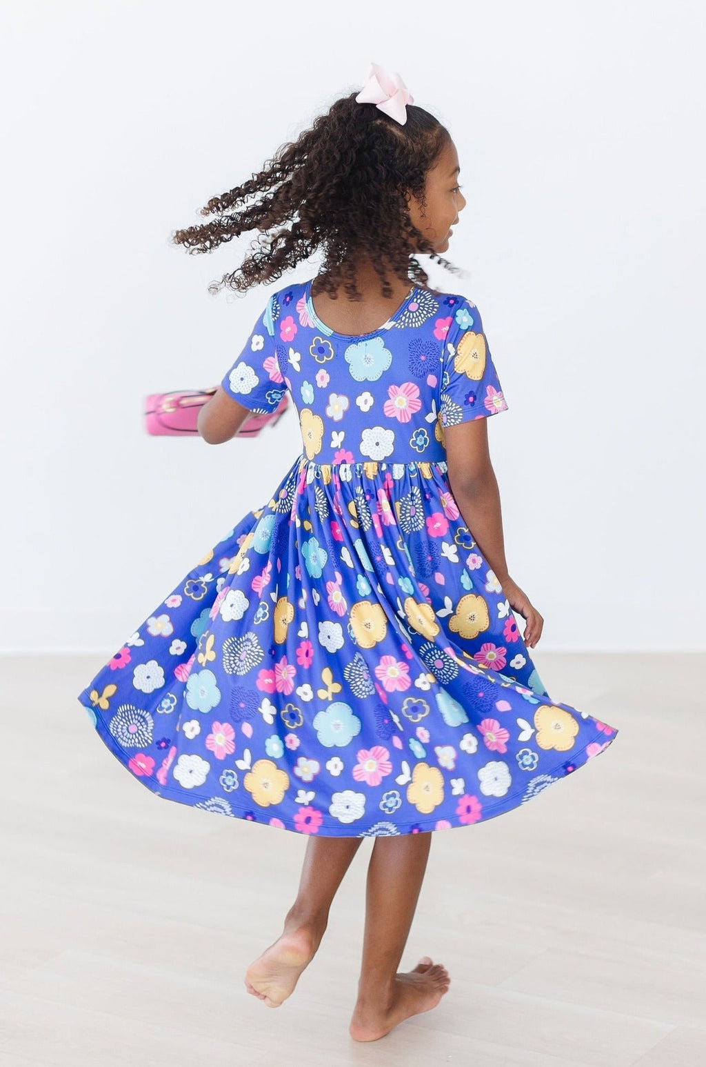 Mila & Rose ® Floral Frenzy S/S Pocket Twirl Dress — back view