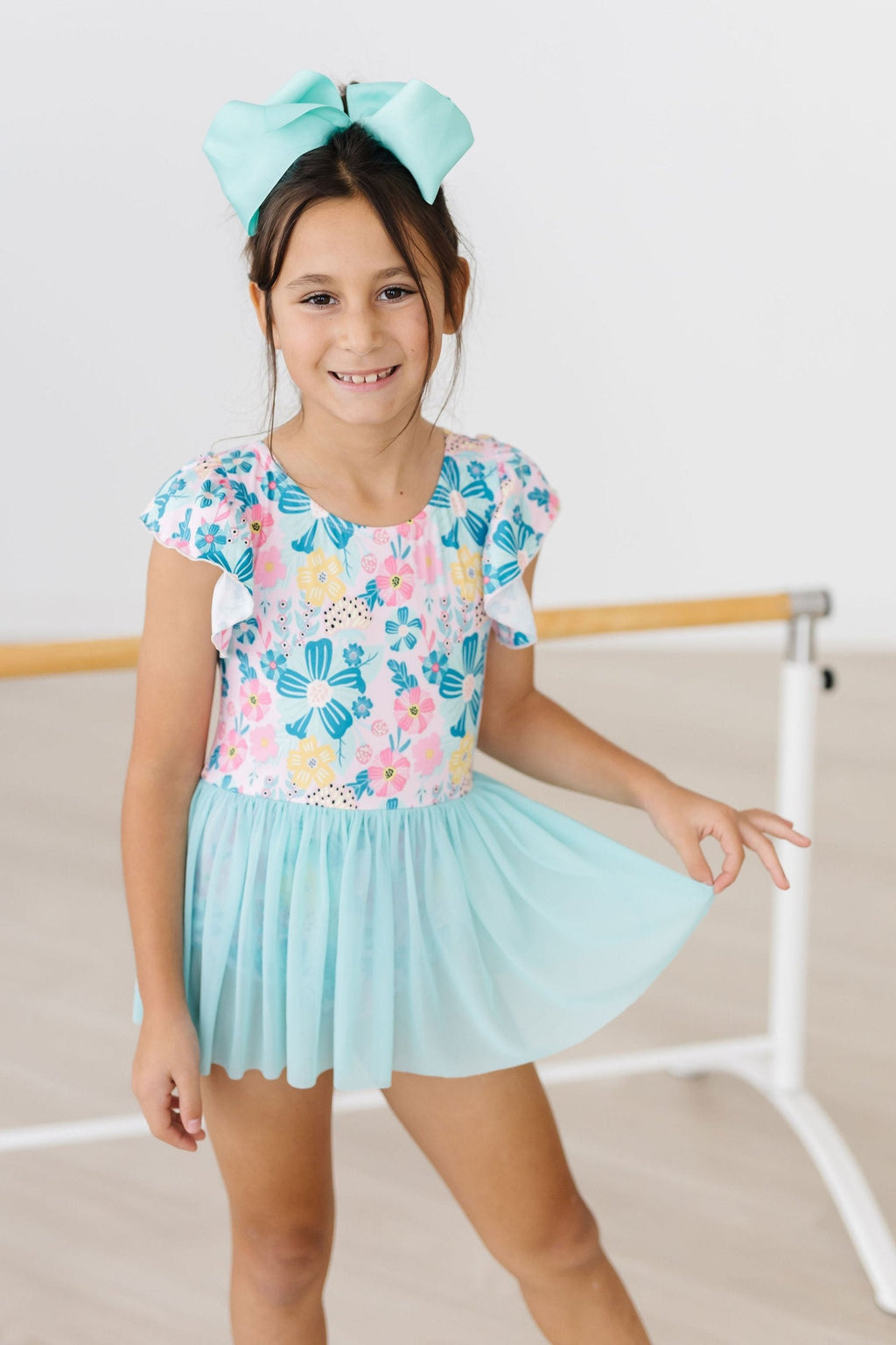 Mila & Rose ® Floral Garden S/S Twirl Leotard — back view
