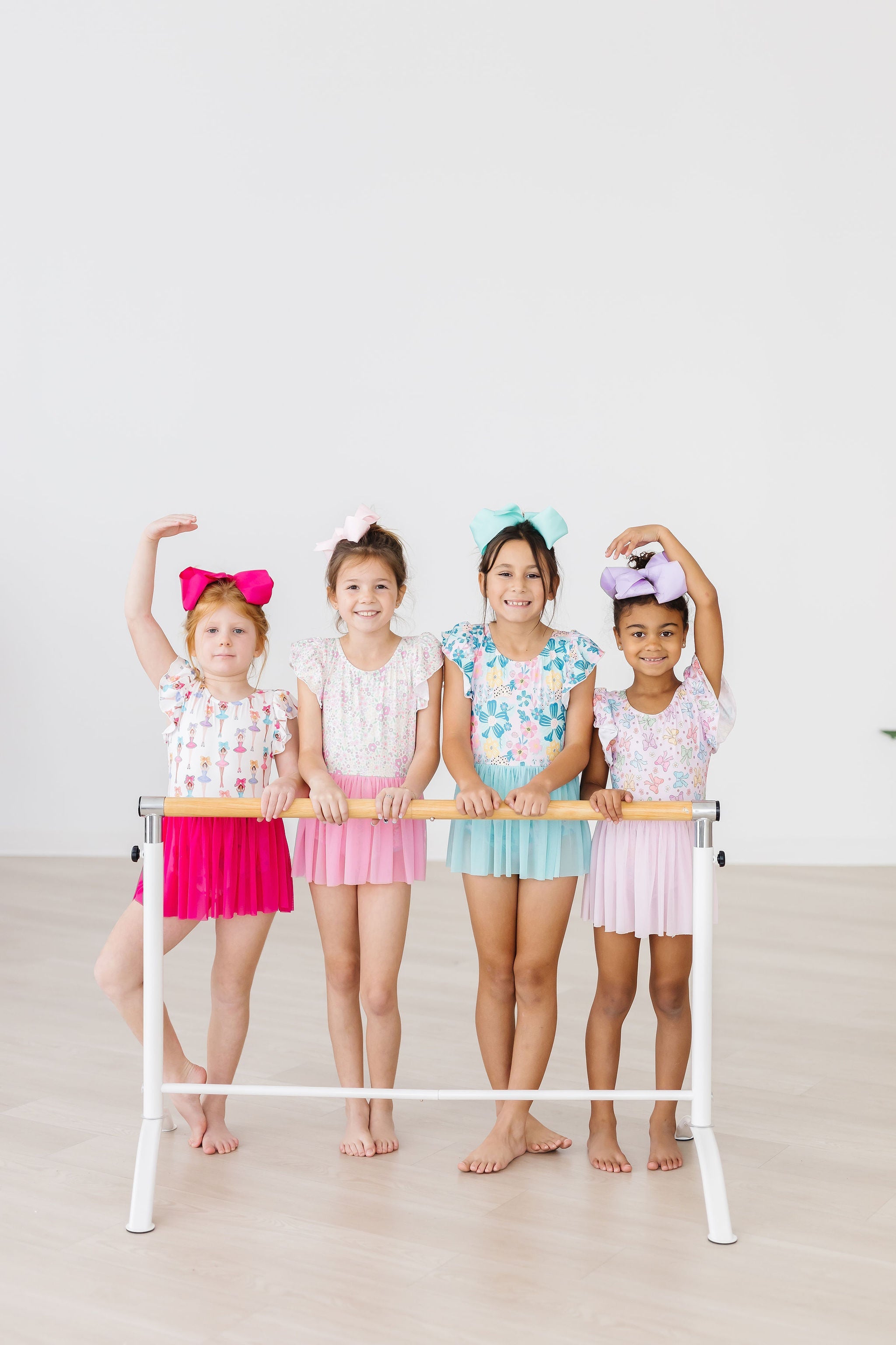 Mila & Rose ® Floral Garden S/S Twirl Leotard — in-use photo