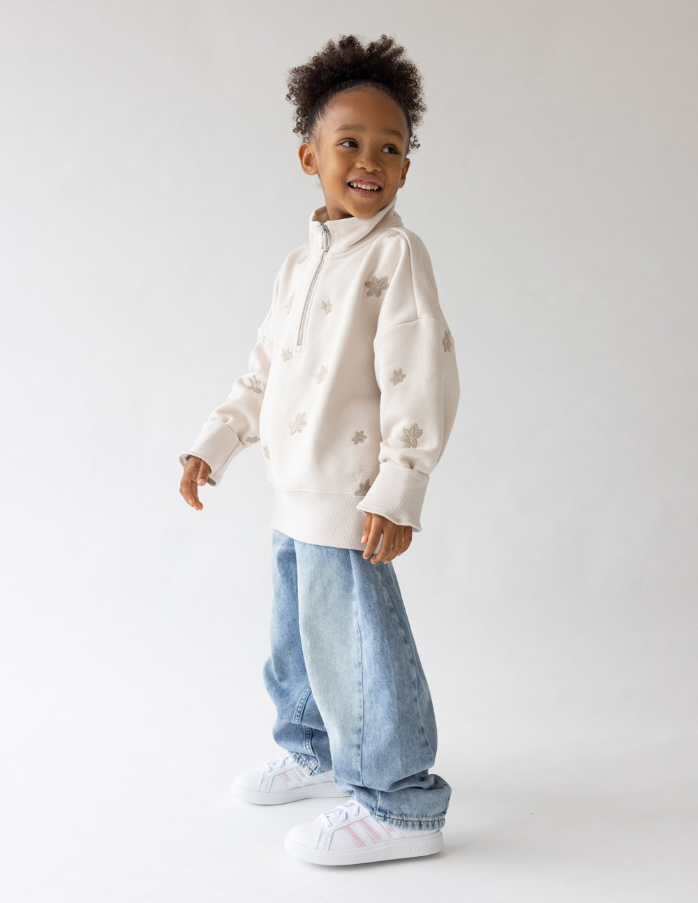 Elevated Faith Floral Kids Half-Zip — detail shot 6