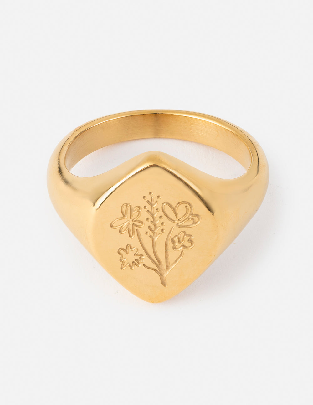 Elevated Faith Floral Signet Ring — main product shot