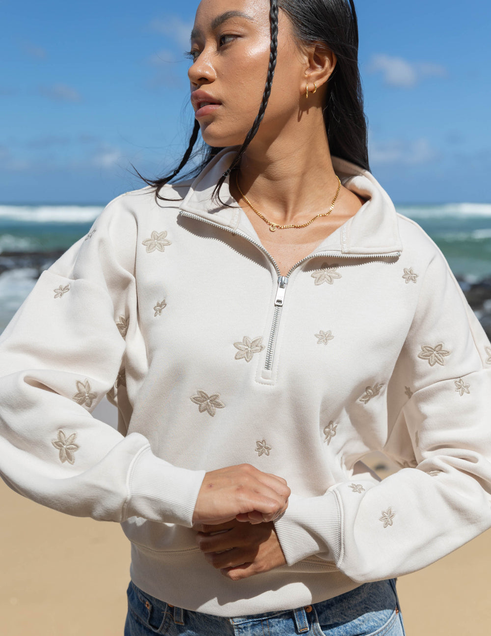 Elevated Faith Floral Women's Half-Zip — main product shot