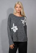 KADOU BOUTIQUE Floral Sequin Embroidered Top by Picadilly — main product shot