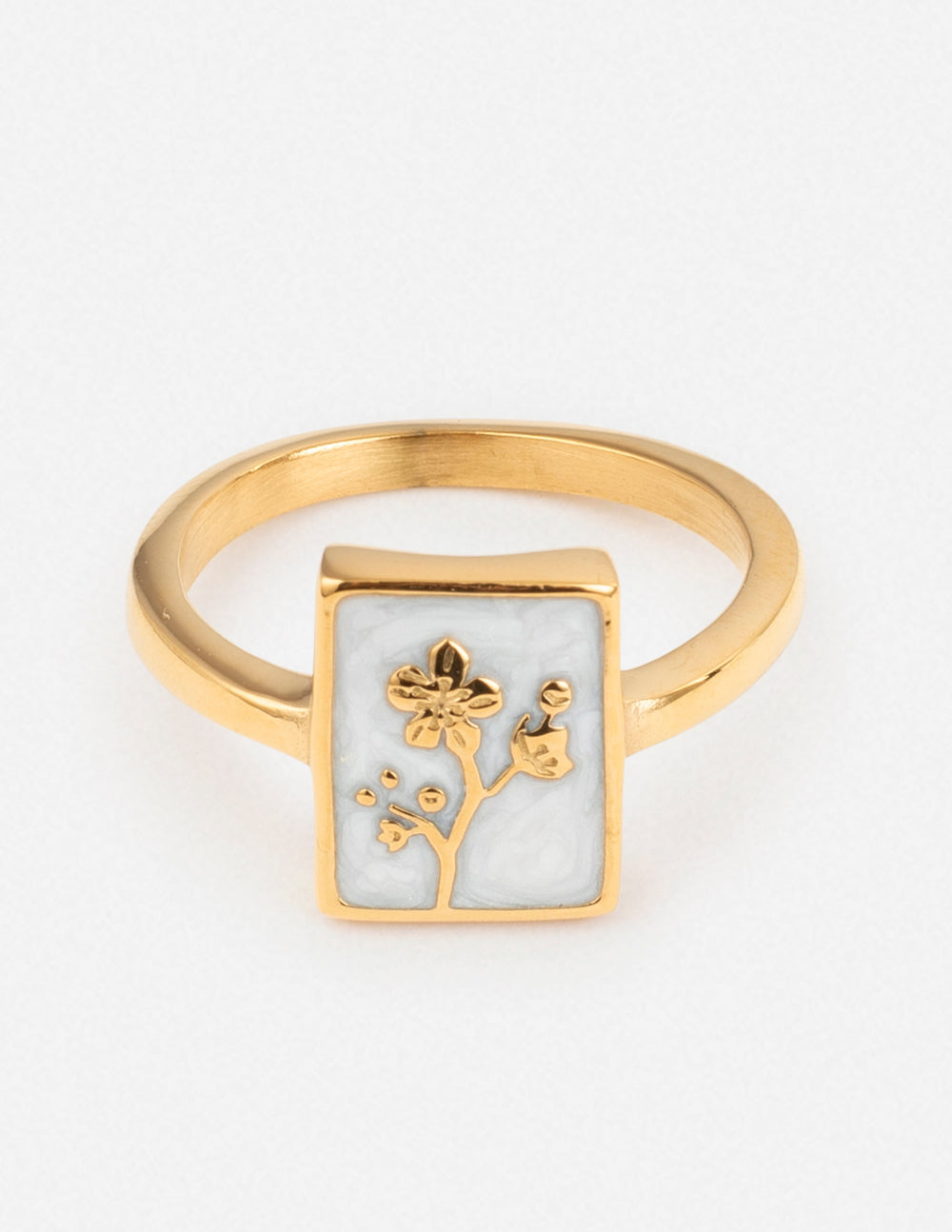 Elevated Faith Flower Rectangular Ring — main product shot
