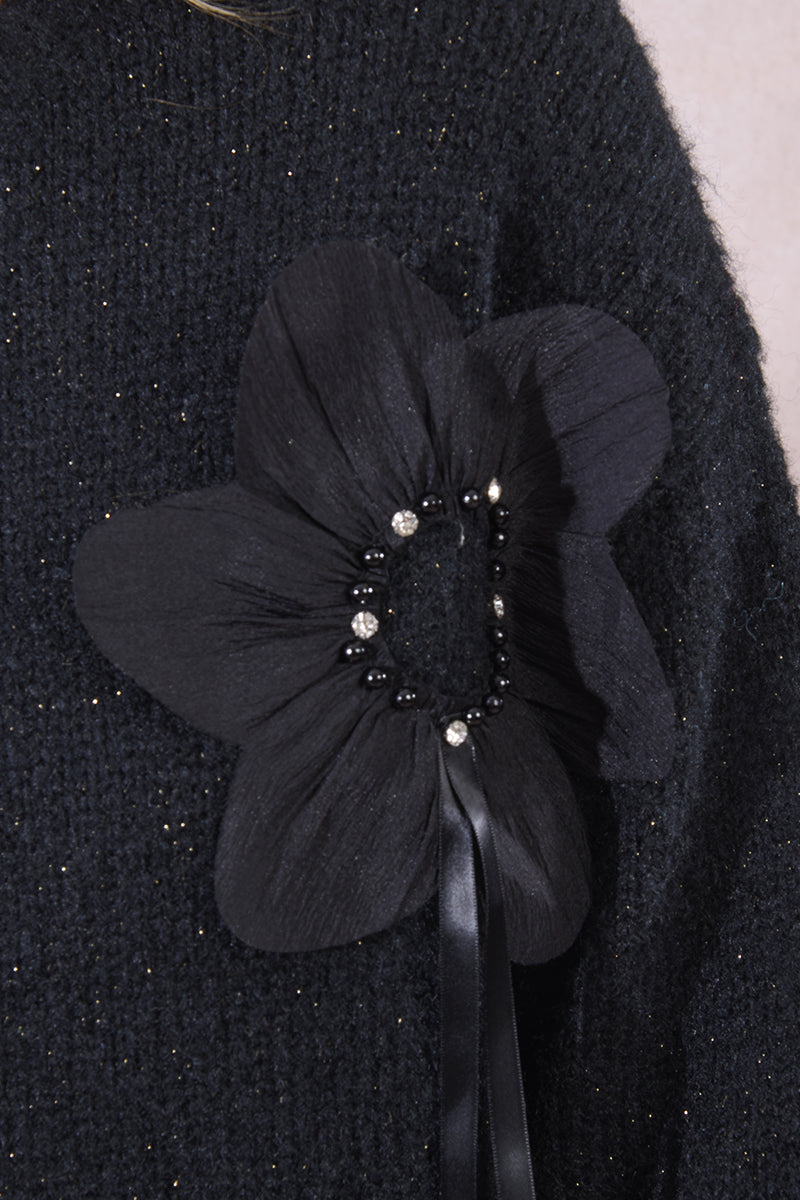 KADOU BOUTIQUE Flowers Embossed Sweater — side view