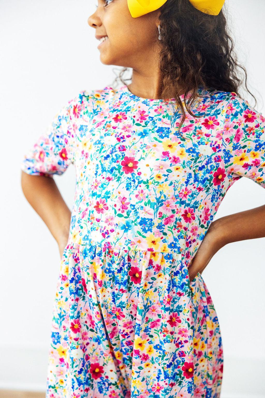 Mila & Rose ® Fluttering Flowers Wide Leg Jumpsuit — detail close-up