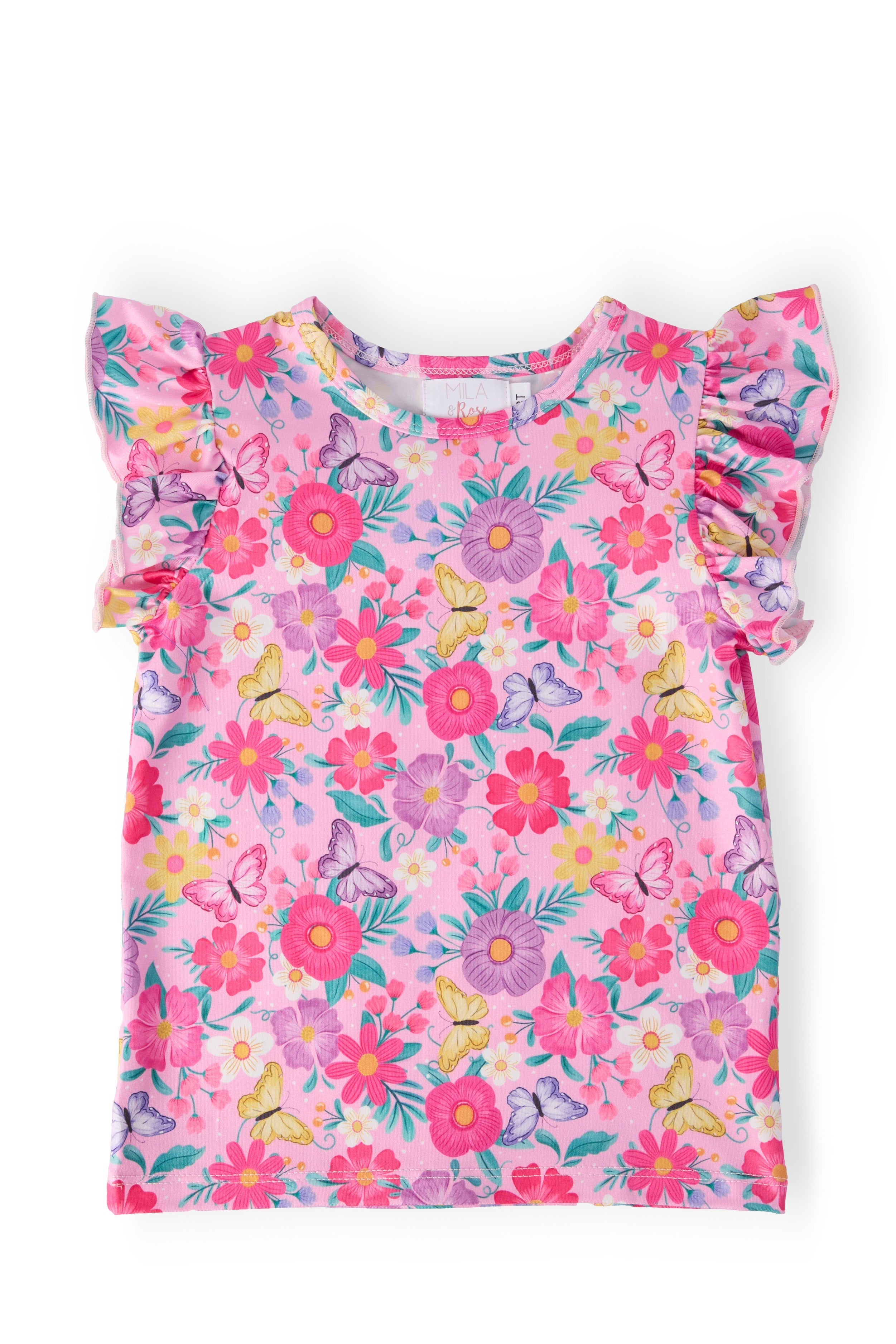 Mila & Rose ® Fluttering Garden S/S Ruffle Tee — main product shot