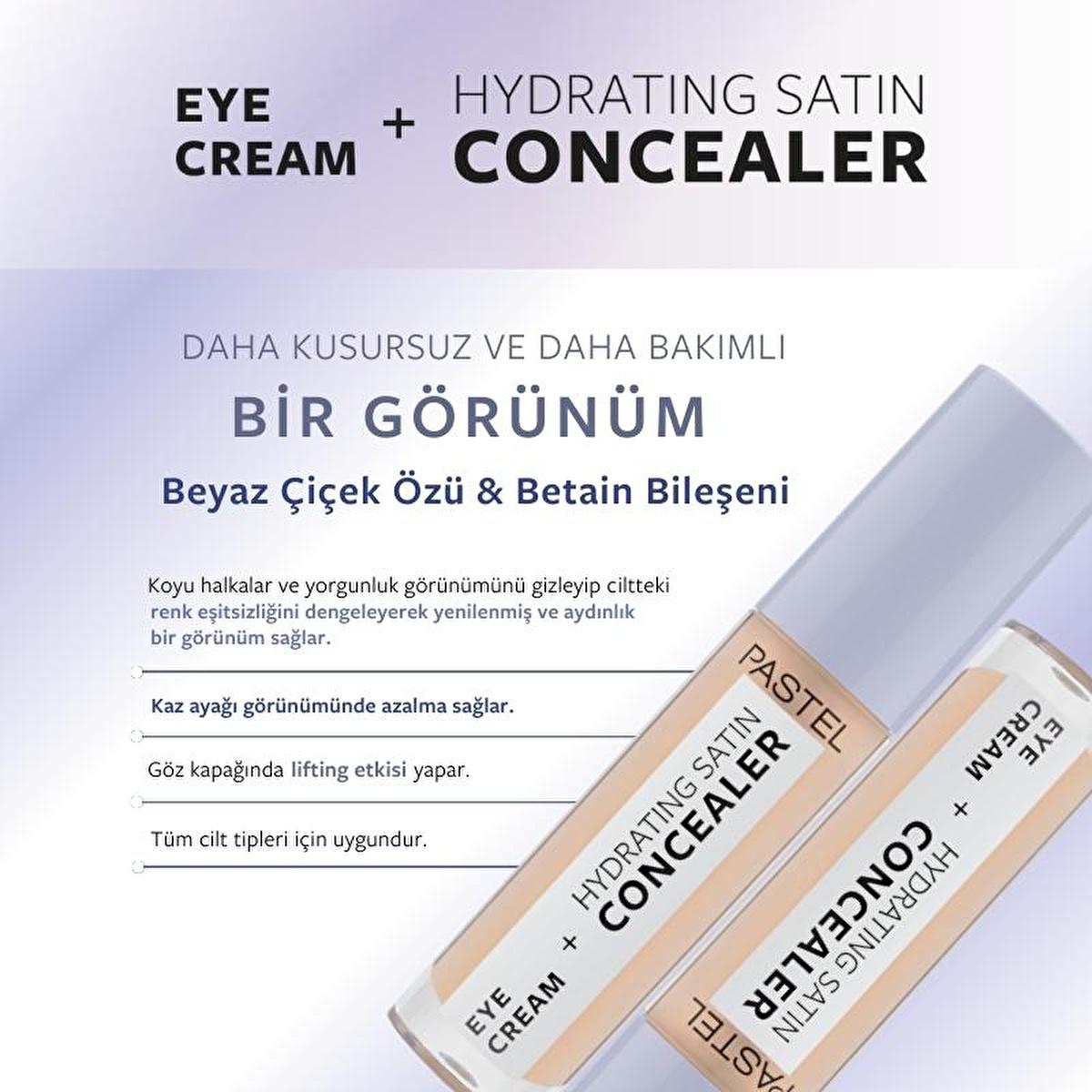 Pastel Makeup Eye Cream Concealer: Hydrating Satin Finish, Reduce Dark Circles, Brightening Under Eye Treatment - 61 Vanilla