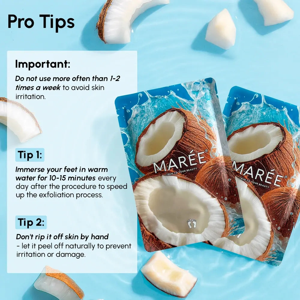 Maree Exfoliating & Hydrating Foot Mask — in-use photo
