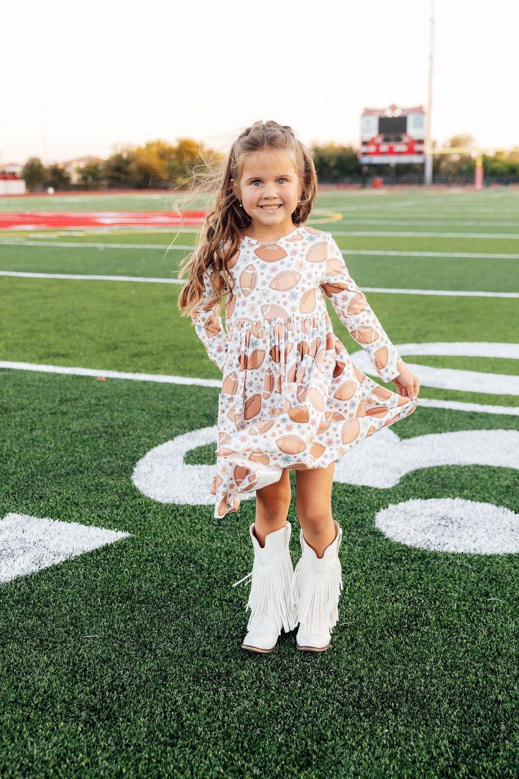 Mila & Rose ® Football Friday L/S Pocket Twirl Dress — lifestyle context