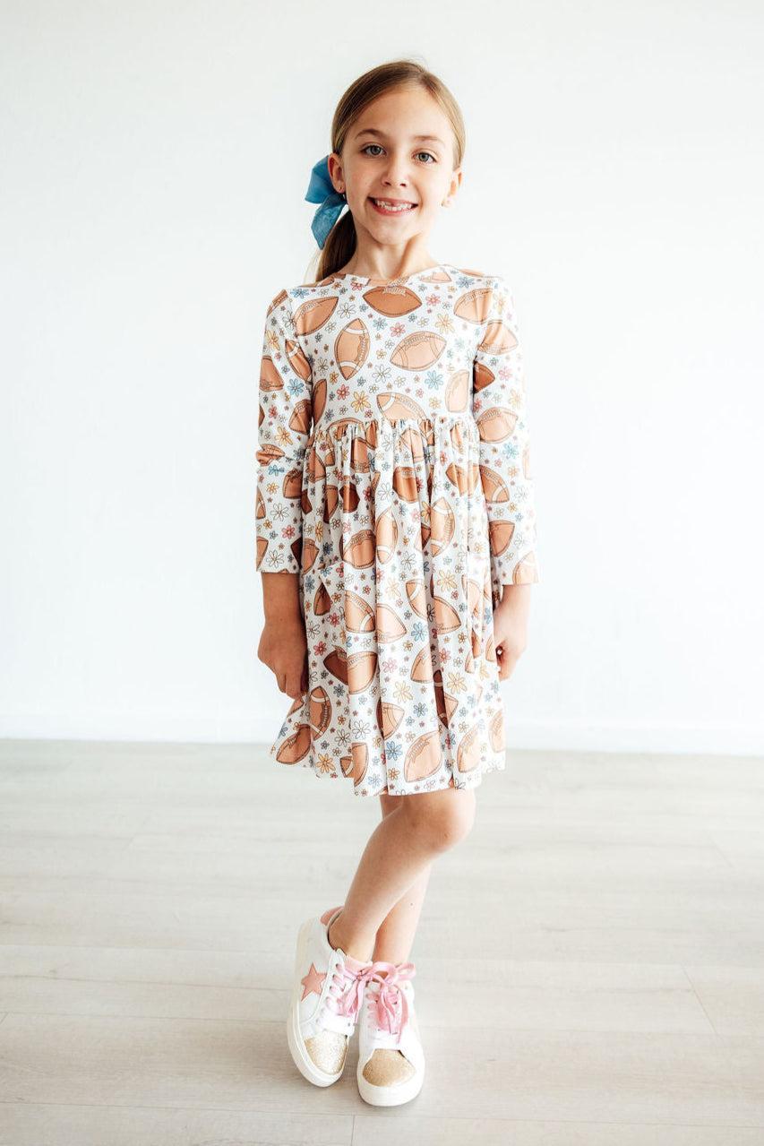 Mila & Rose ® Football Friday L/S Pocket Twirl Dress — back view