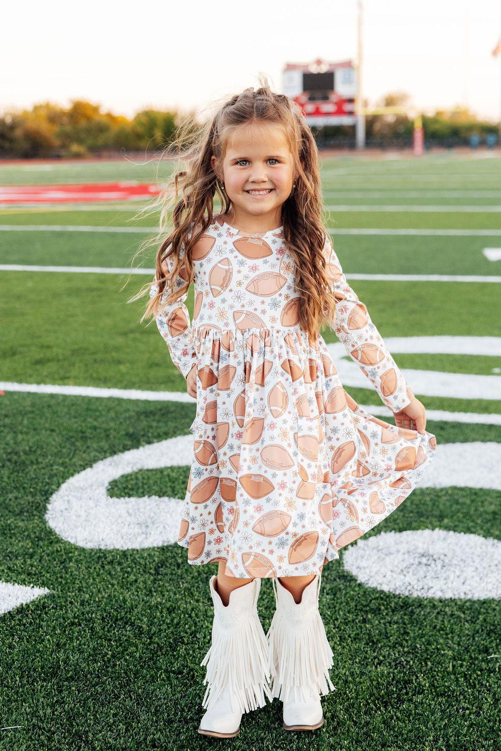 Mila & Rose ® Football Friday L/S Pocket Twirl Dress — main product shot