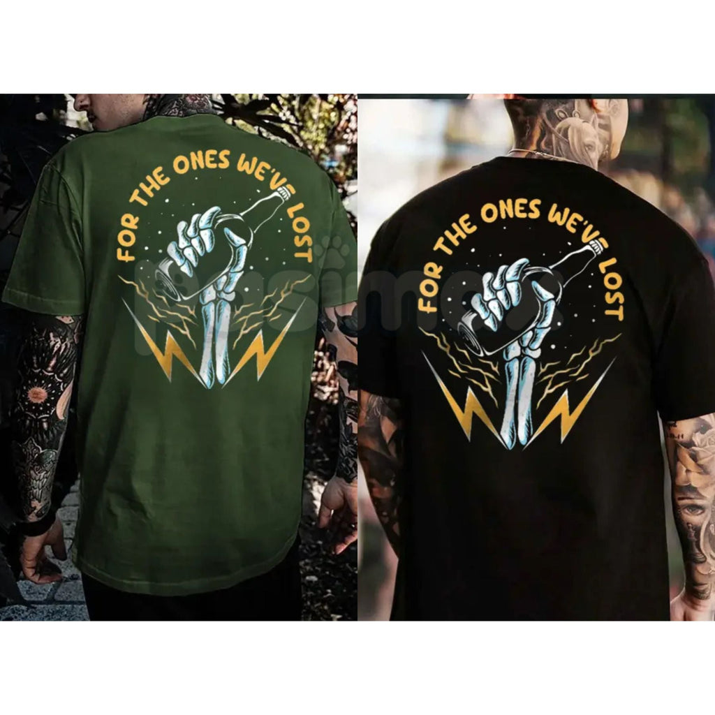 Pasimax "For The Ones We've Lost" Memorial T-Shirt - In Loving Memory Back Print Graphic Tee, Premium 100% Cotton Remembrance