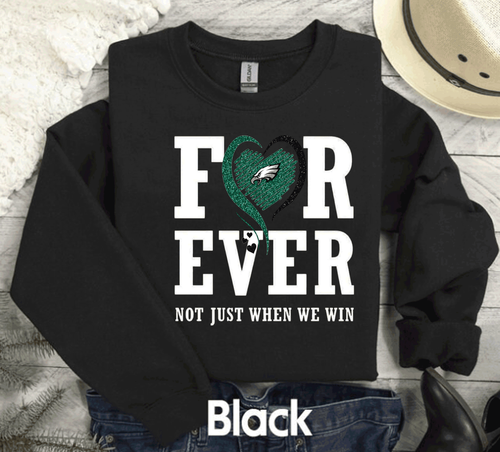 A Blessed Texas Mess Boutique Forever EAGLES not just when are winning Faux Glitter scratch Go BIRDS… — A Blessed Texas Mess Boutique branding close-up
