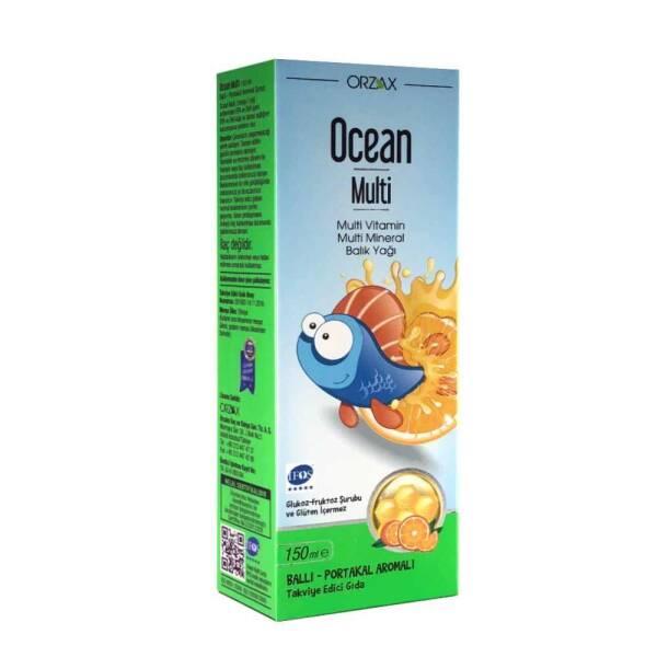 Orzax Ocean Multi: Kids Fish Oil Syrup with Honey Orange Flavor - Omega-3, EPA, DHA, Vitamins & Minerals - IFOS Certified, Delicious & Nutritious.