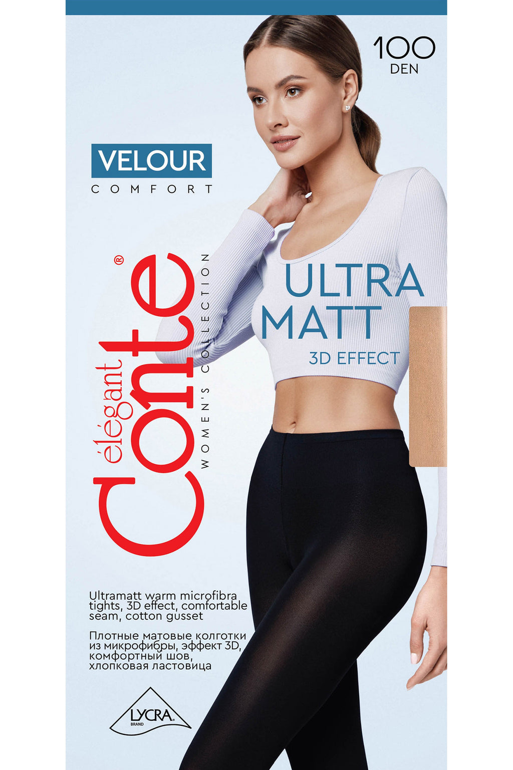 TheRanok.com Tights Conte Velour 100 Den - Matte Warm Microfibra — back view