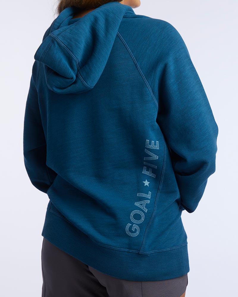 Goal Five Freasy Women's Relaxed Fit Hoodie — detail close-up