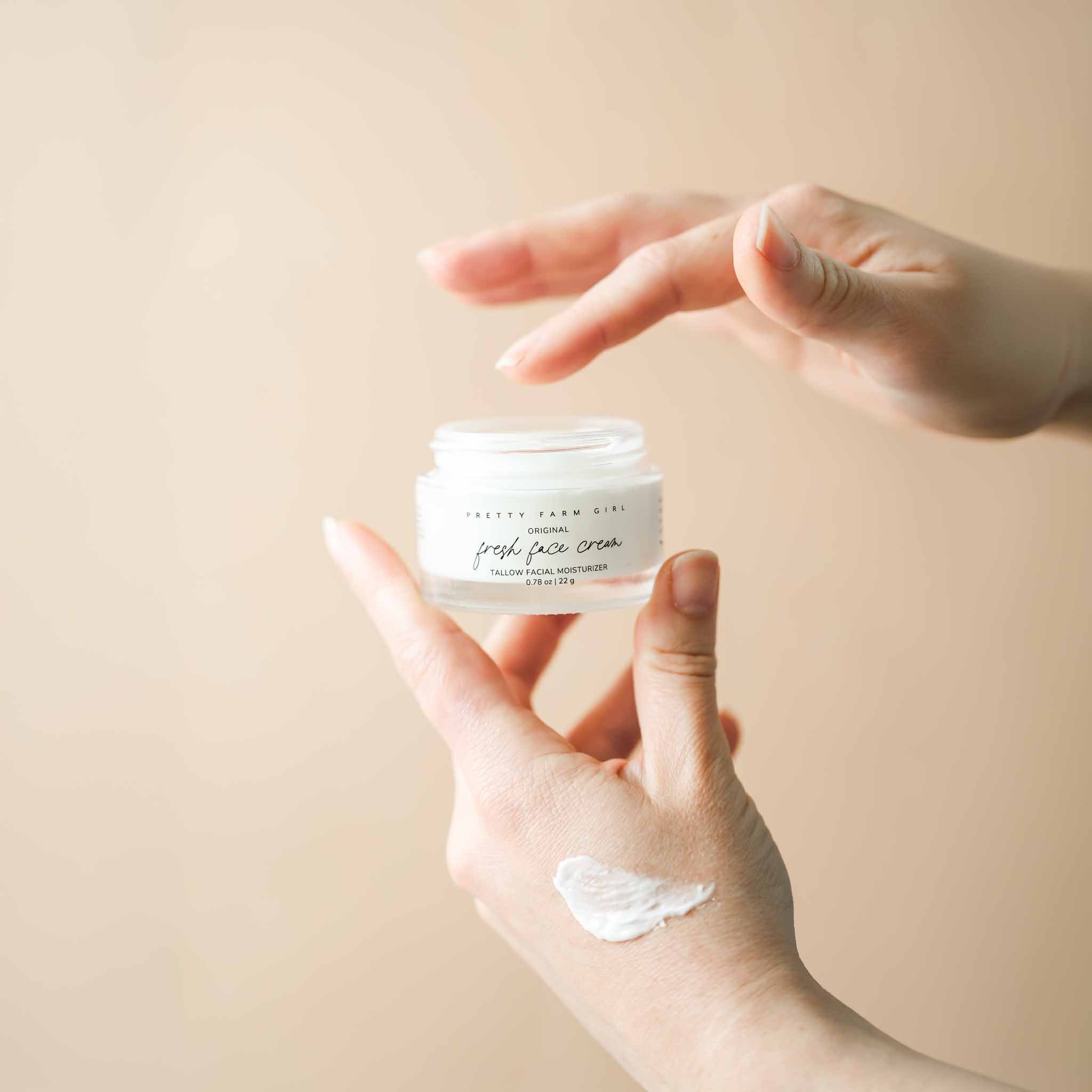 Pretty farm girl Starter Radiant Clean Beauty Face Kit — lifestyle context