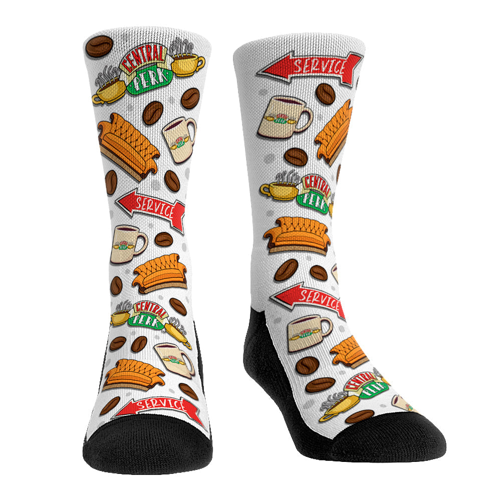 Rock 'Em Socks Rock 'Em Socks Friends - Central Perk All-Over (White) — main product shot