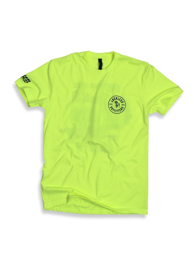Luckless Outfitters Size Of My Trailer Tee — detail close-up