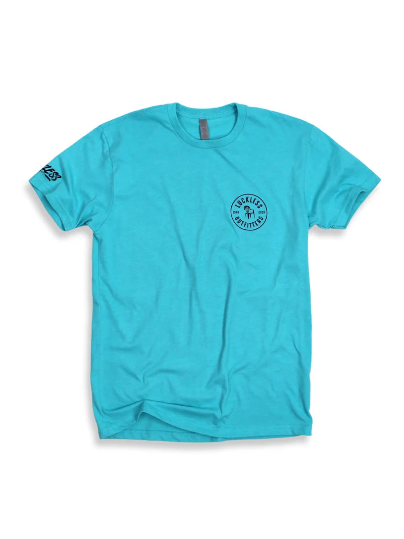 Luckless Outfitters Bad Day To Be A Beer Tee — detail close-up